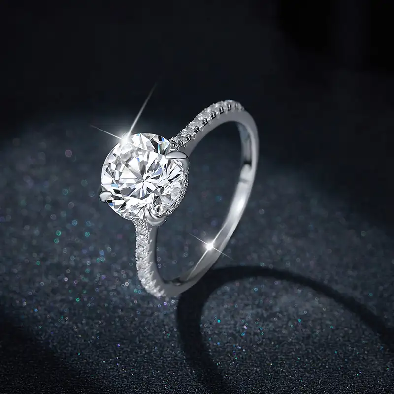S925 Sterling Silver 1-4 Carat Moissanite Ring with 4-claw - Image 3