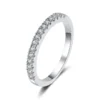 S925 Sterling Silver Womens Moissanite Half Eternity Band