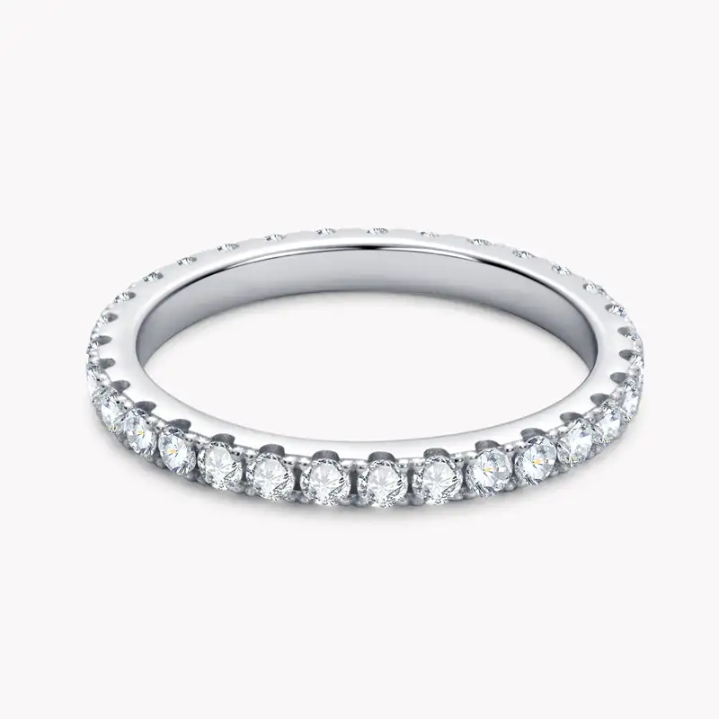 S925 Sterling Silver Moissanite Eternity Band for Women