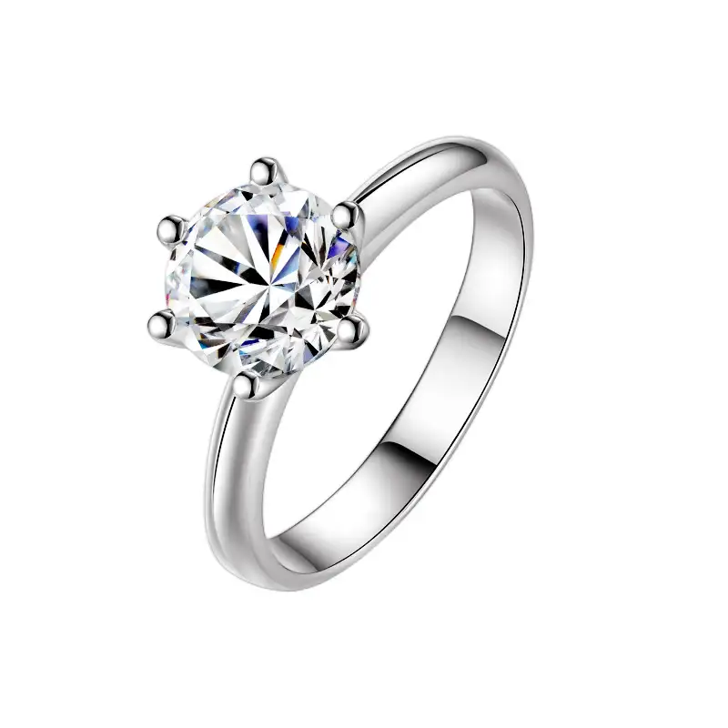 0.3-5ct S925 Sterling Silver Crown Moissanite Ring for Women