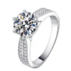0.5-3ct S925 Sterling Silver Round Cut Moissanite Engagement Ring