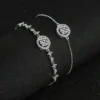 1ct S925 Sterling Silver Halo Womens Moissanite Bracelet