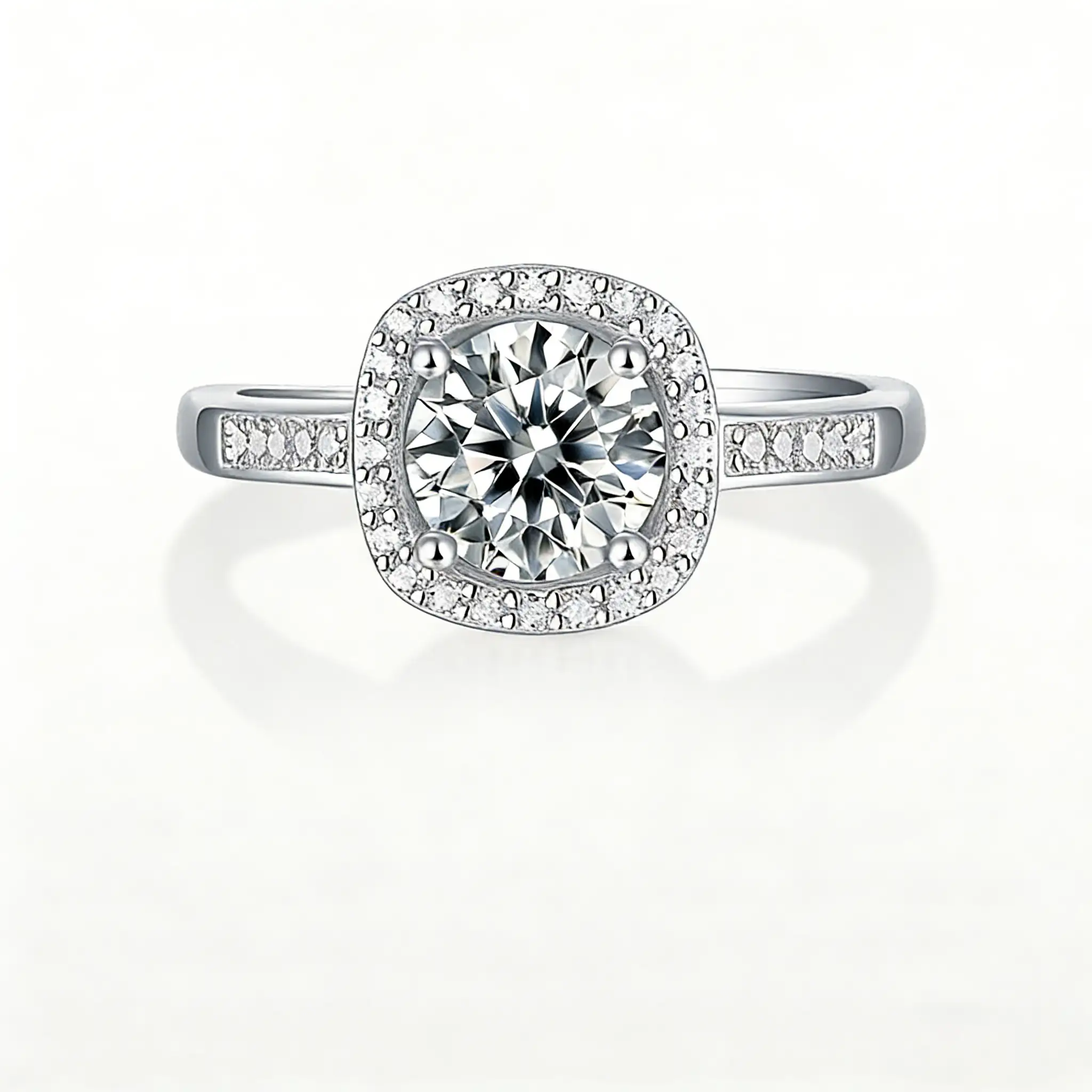 Adjustable Square Halo Moissanite Engagement Rings for Women - Image 4