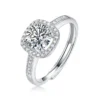 Adjustable Square Halo Moissanite Engagement Rings for Women