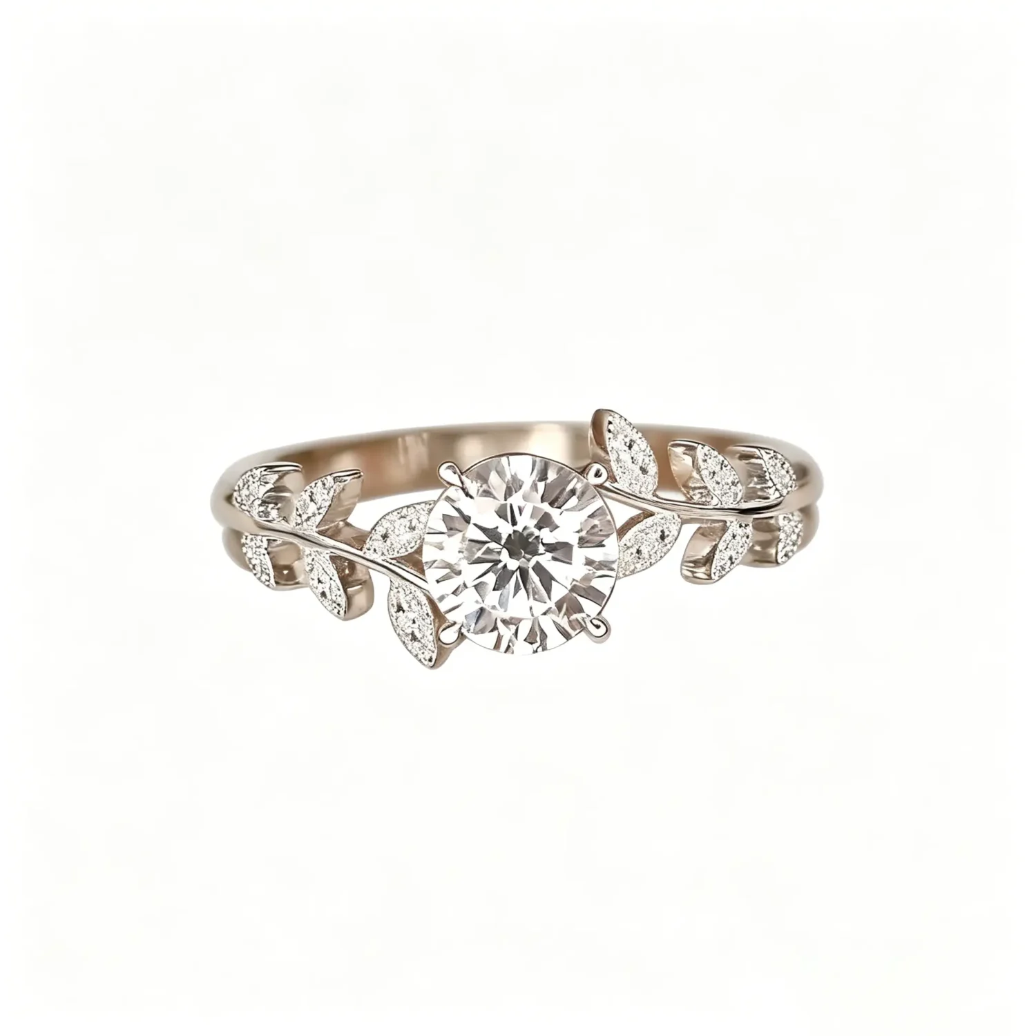 Dainty Laurel S925 Sterling Silver One Carat Moissanite Ring