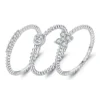 Dainty Womens S925 Sterling Silver VVS Moissanite Rings