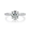 Elegant 1-2ct S925 Sterling Silver Oval Moissanite Ring for Engagement