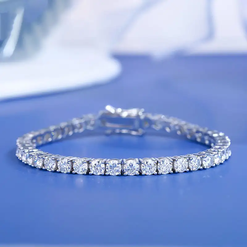 Elegant Gold Plated S925 Sterling Silver Moissanite Bracelet