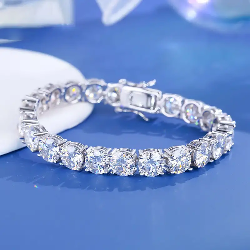 Alternative view of Elegant Gold Plated S925 Sterling Silver Moissanite Bracelet