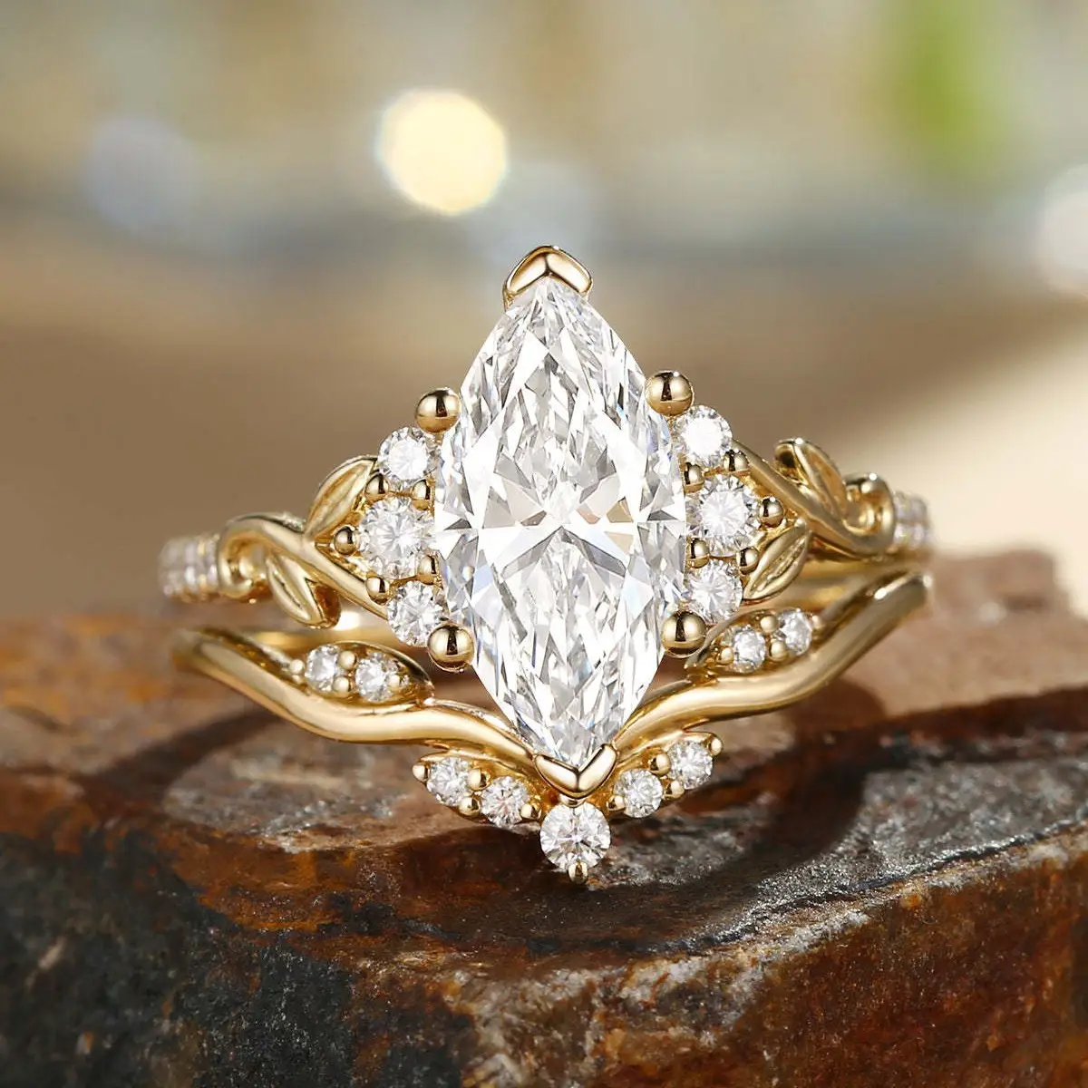 Elegant S925 Sterling Silver Marquise Cut Moissanite Ring - Image 3