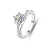 Elegant S925 Sterling Silver Moissanite Twist Engagement Ring