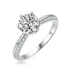 Luxury S925 Sterling Silver Moissanite Promise Rings for Her