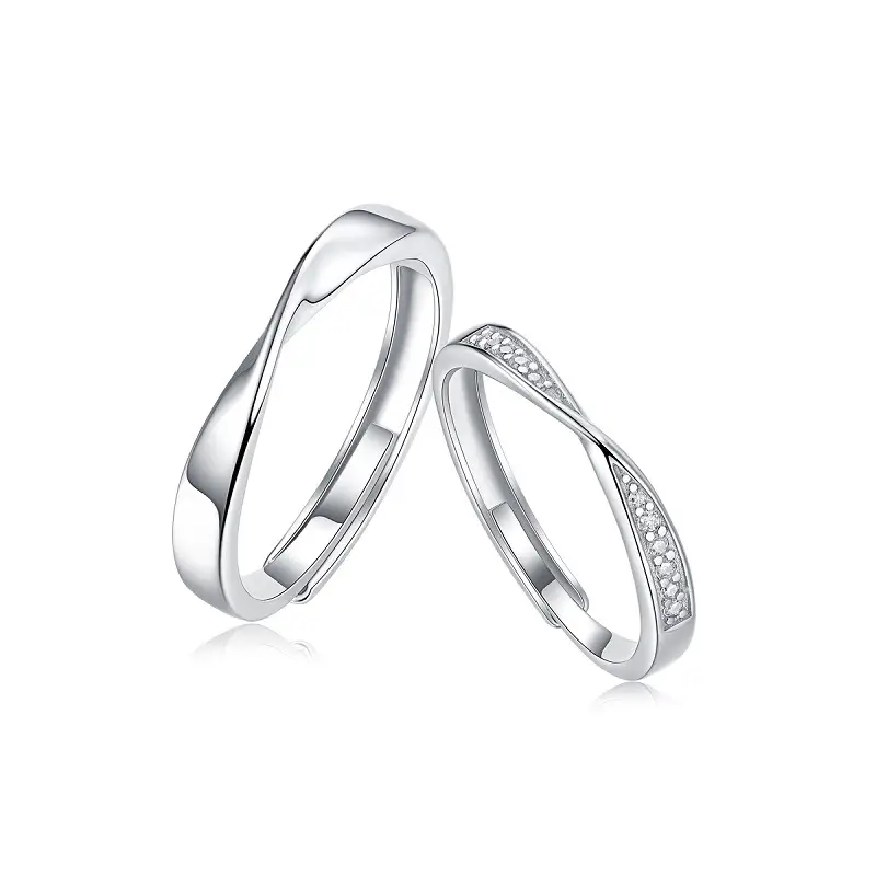 Mobius Couple GRA Certified Moissanite Rings for Women Men