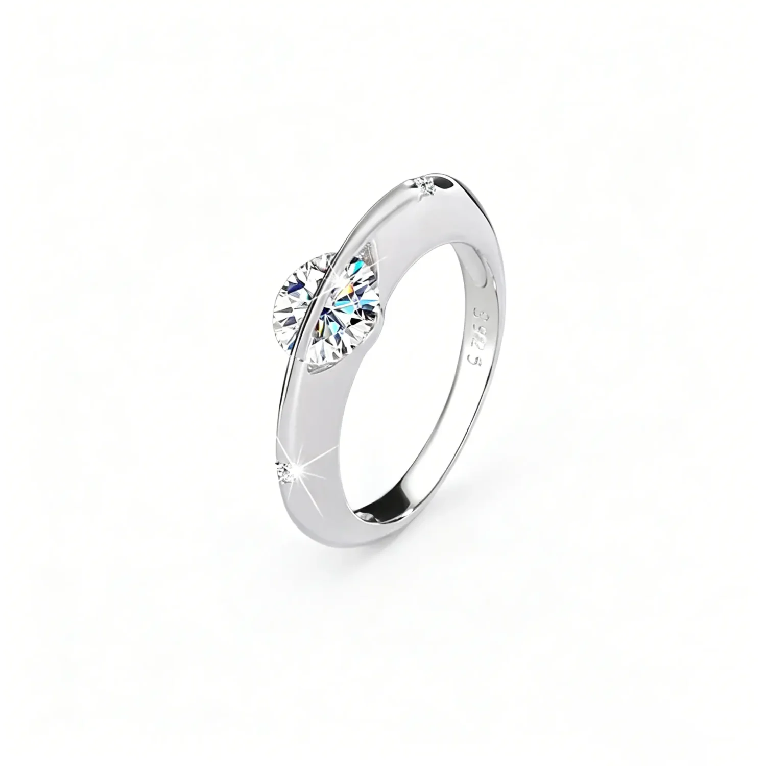 Planet 1ct S925 Sterling Silver Dainty Moissanite Ring