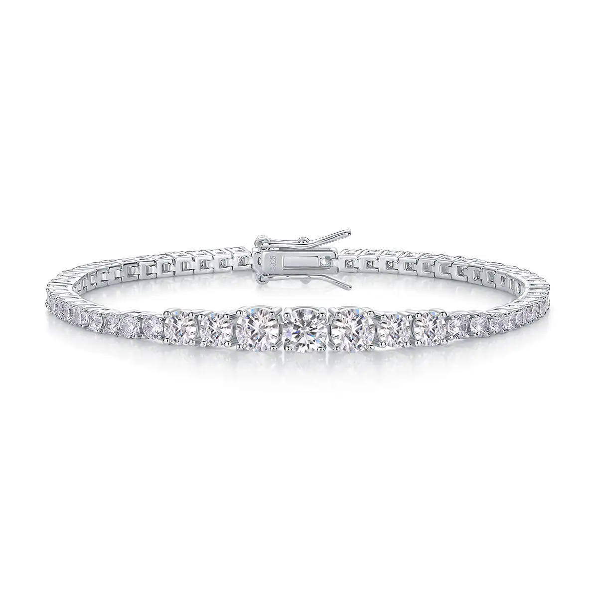 S925 Sterling Silver Womens Moissanite Tennis Bracelet - Image 5