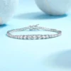 S925 Sterling Silver Womens Moissanite Tennis Bracelet