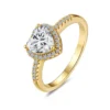 1ct Sterling Silver Heart Shaped Moissanite Engagement Ring