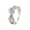 1ct Two-Tone S925 Sterling Silver and Moissanite Ring for Women