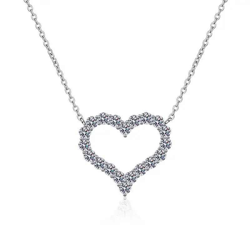 Chic 0.3-2ct S925 Sterling Silver Moissanite Heart Necklace - Image 6