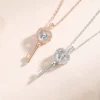 Elegant Key-shaped Pendant Silver Moissanite Necklace for Women