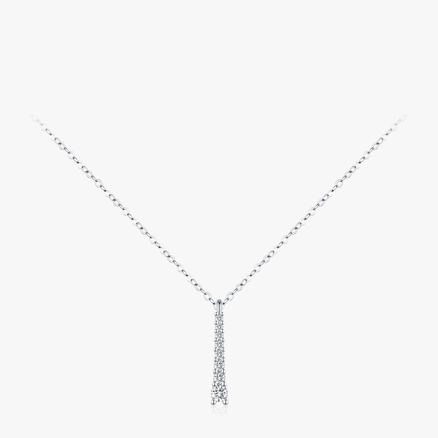Minimalist S925 Sterling Silver D-Color Moissanite Necklace - Image 3