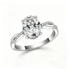 S925 Sterling Silver 2ct Oval Moissanite Ring for Women