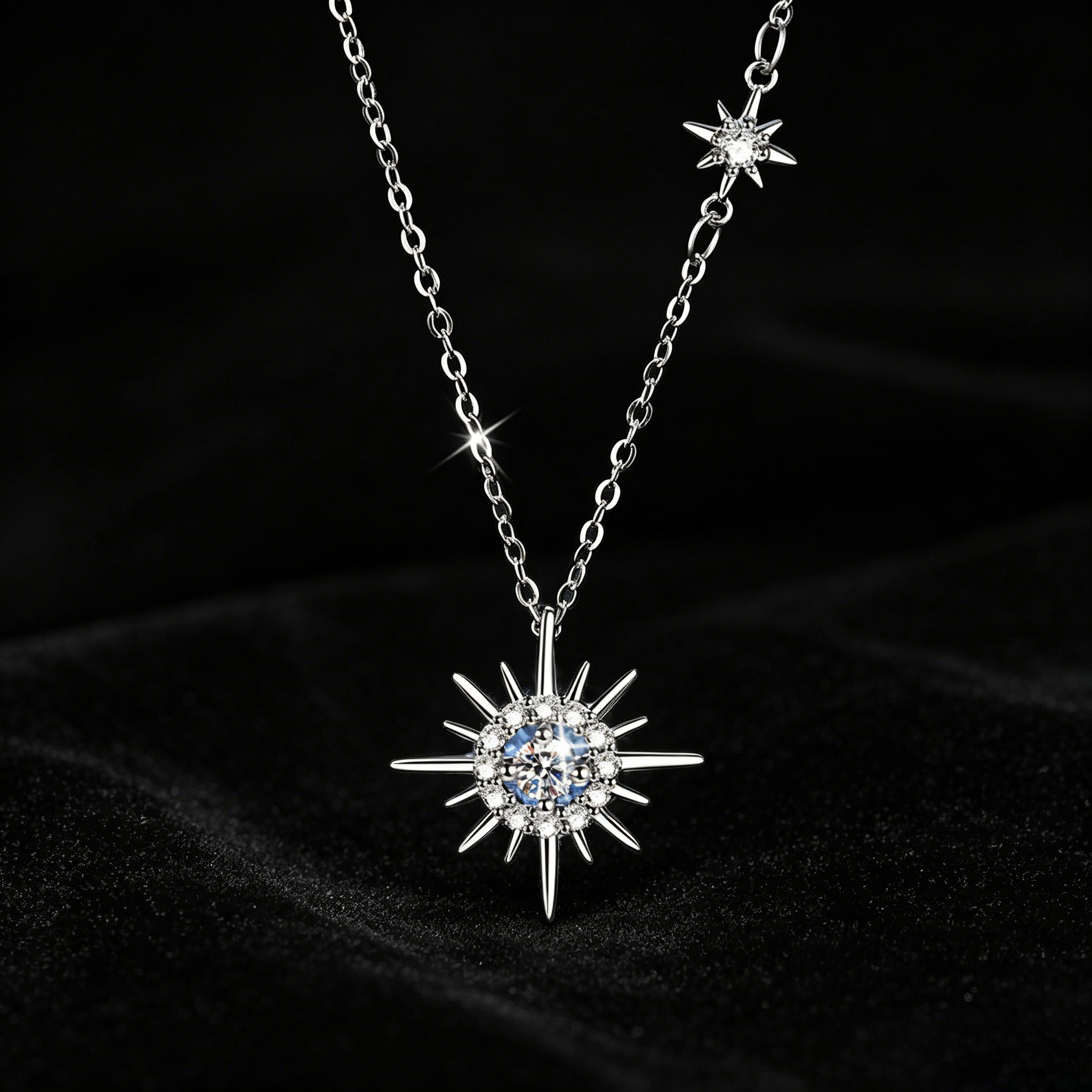 S925 Sterling Silver Moissanite Star Necklace for Women - Image 3
