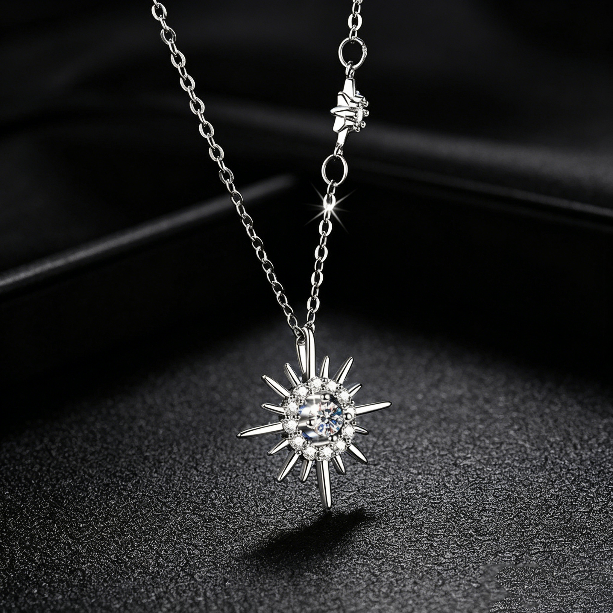 S925 Sterling Silver Moissanite Star Necklace for Women - Image 4