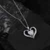 1-2ct S925 Sterling Silver Womens Heart Moissanite Necklace