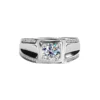 1ct S925 Sterling Silver Mens Moissanite Wedding Rings
