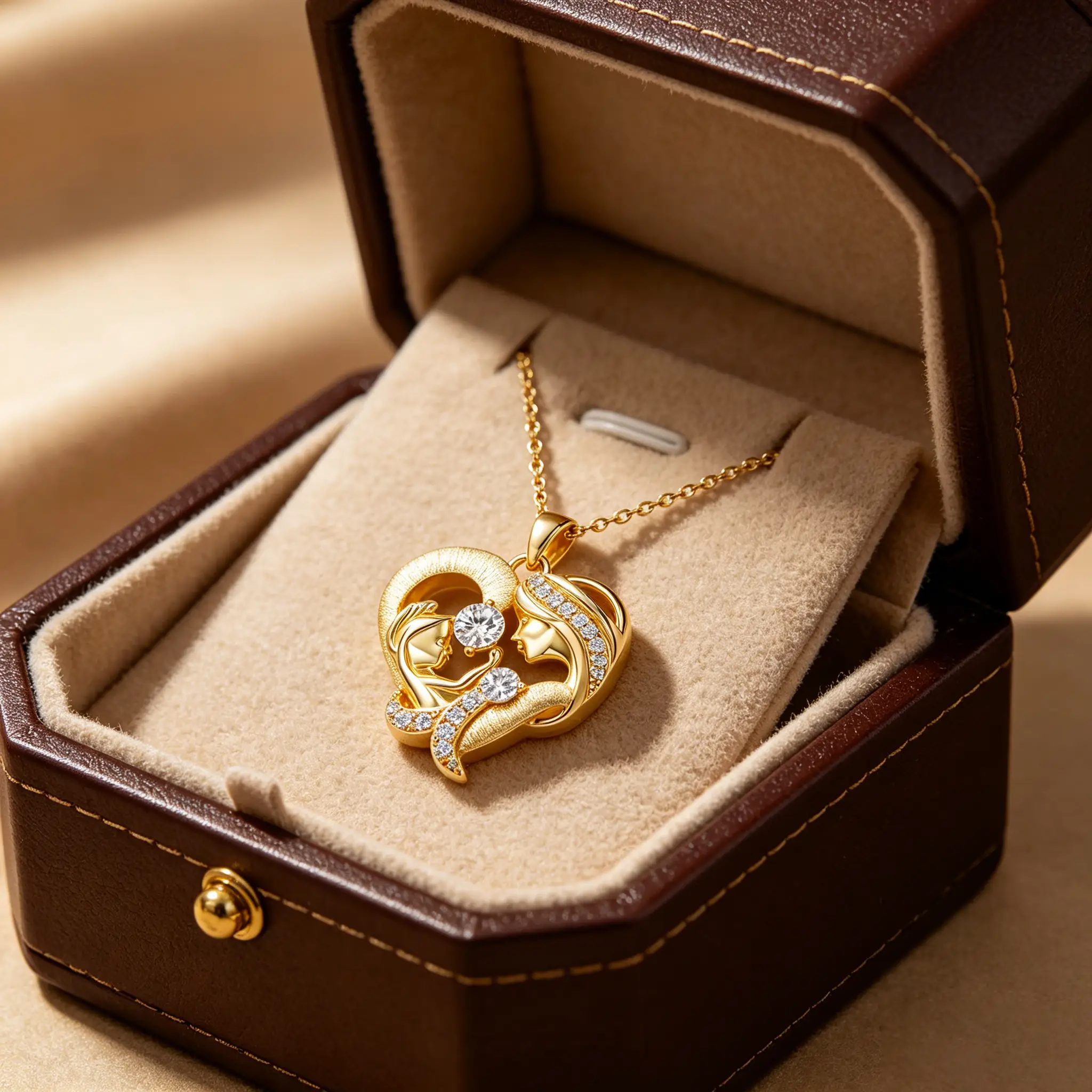 Chic Heart S925 Sterling Silver Moissanite Necklace for Mom - Image 5