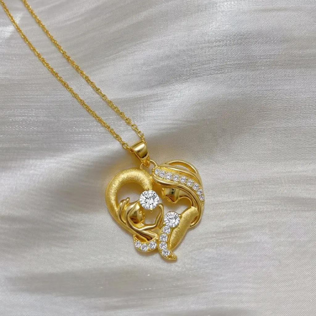 Chic Heart S925 Sterling Silver Moissanite Necklace for Mom - Image 4
