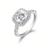 Dazzling 3.5ct Silver Cushion Cut Moissanite Engagement Ring