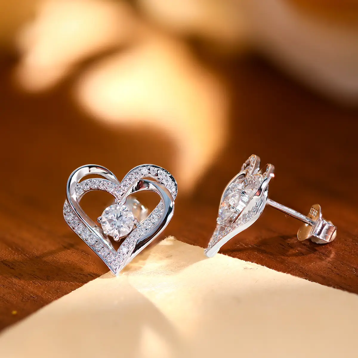 Double-Layer Heart Shaped 1 Carat Moissanite Necklace - Image 3