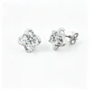 Elegant Four-Leaf Clover 1 Carat Moissanite Stud Earrings
