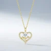Elegant Silver Heart-cut Moissanite Necklace for Mom