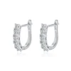 Elegant Sterling Silver Womens Moissanite Earrings Hoops