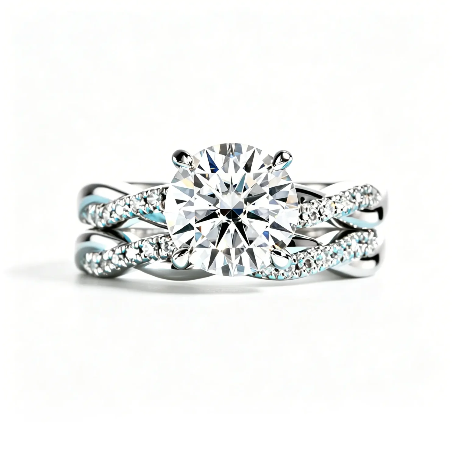 Luxury S925 Sterling Silver 3 Carat Moissanite Engagement Ring