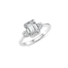 S925 Sterling Silver Emerald Cut 2-4ct Moissanite Engagement Ring
