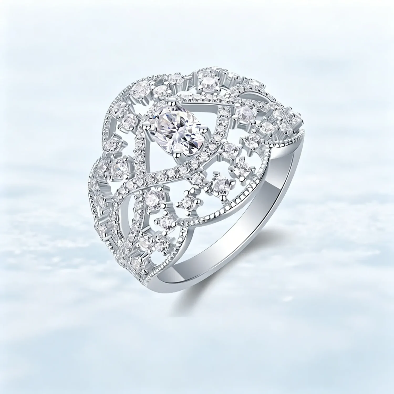 S925 Sterling Silver Moissanite Fashion Rings for Women
