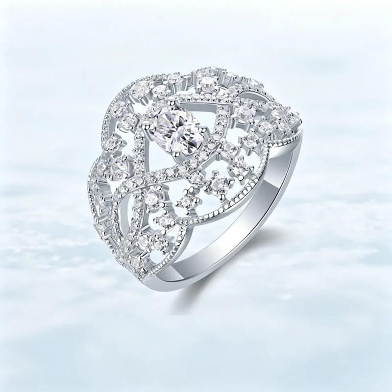 S925 Sterling Silver Moissanite Fashion Rings for Women
