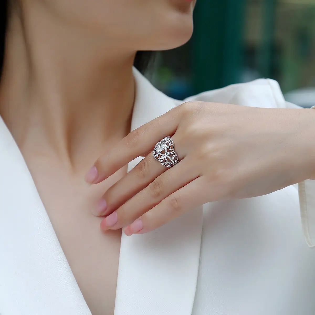 Alternative view of S925 Sterling Silver Moissanite Fashion Rings for Women