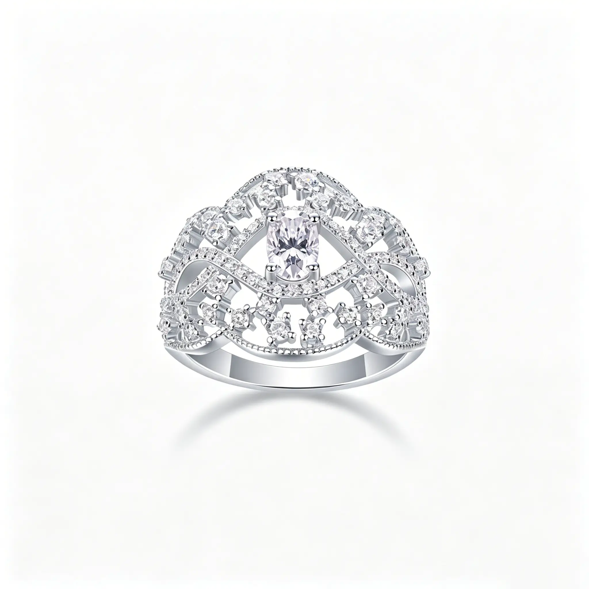 S925 Sterling Silver Moissanite Fashion Rings for Women
