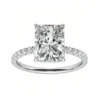 S925 Sterling Silver Radiant Cut 4ct Moissanite Ring