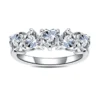 Sweet S925 Sterling Silver Heart Moissanite Ring for Lady