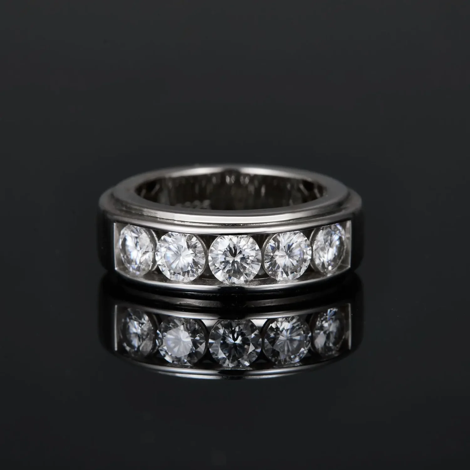 2ct S925 Sterling Silver Moissanite Wedding Rings for Men Women - Image 3