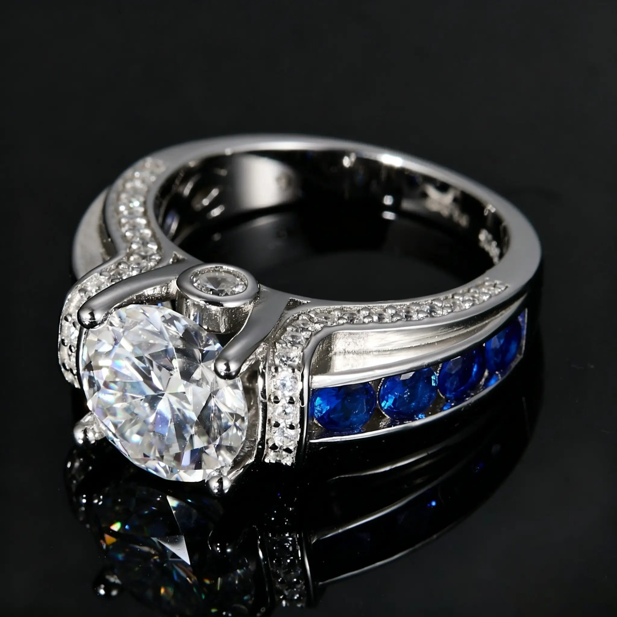 3ct S925 Sterling Silver Moissanite Rings for Men Women - Image 3