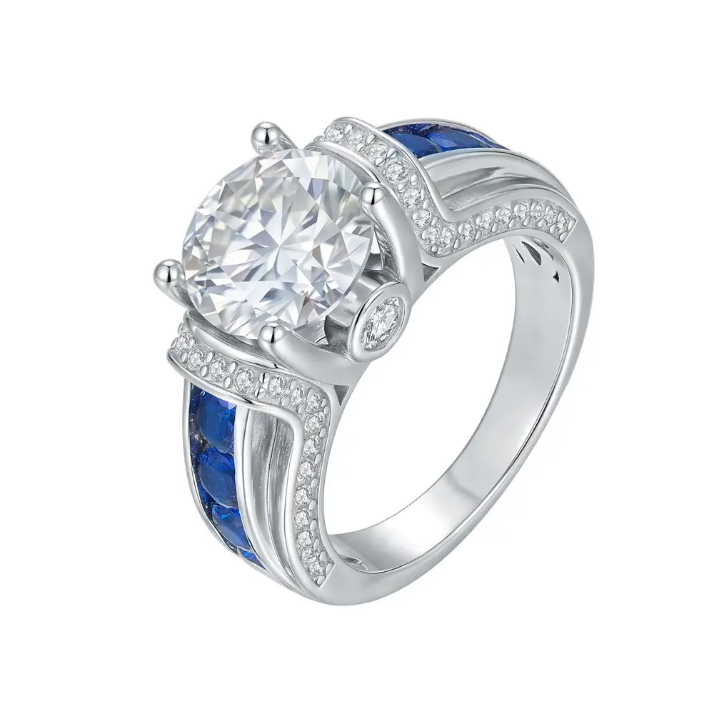 3ct S925 Sterling Silver Moissanite Rings for Men Women