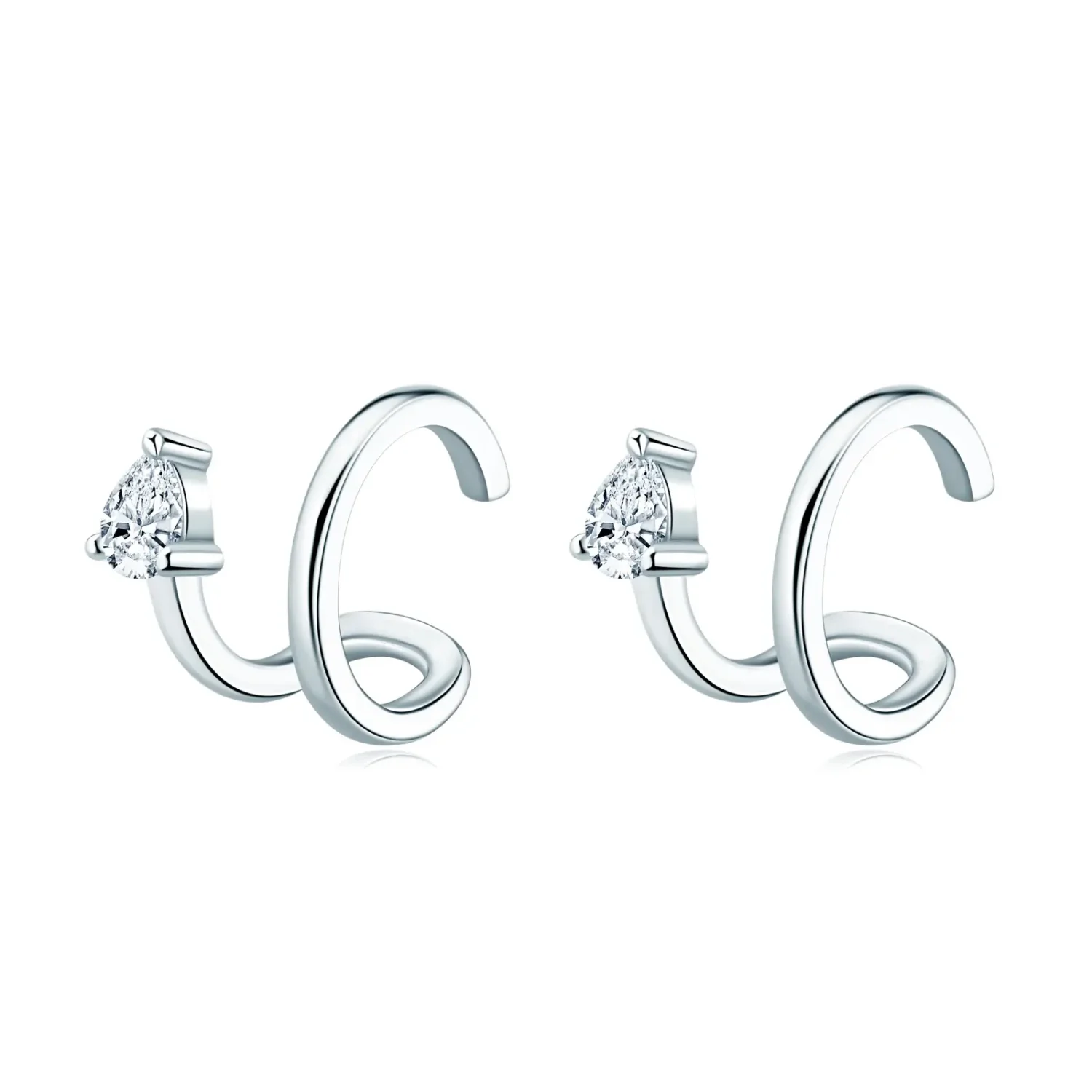 Chic S925 Sterling Silver Moissanite Clip-on Earrings