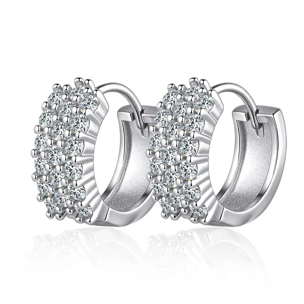 Chic S925 Sterling Silver Moissanite Stone Earrings